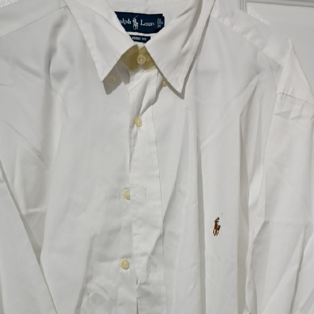 Ralph Lauren White Casual Button Down Shirt with Logo - Picture 3 of 8